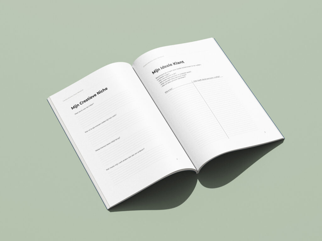 InDesign workbook layout showing clean typography and structured pages.