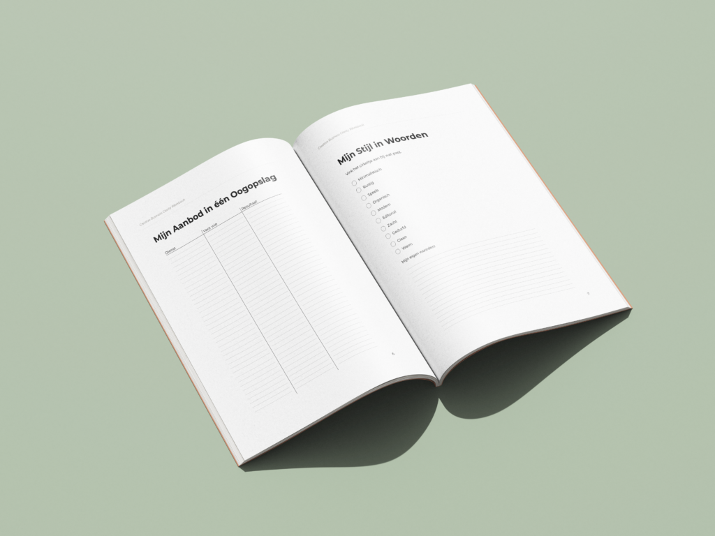 Workbook design with clean InDesign layout.