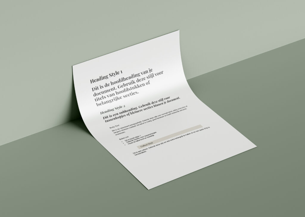 Lead magnet pagina mockup met minimalistische layout.